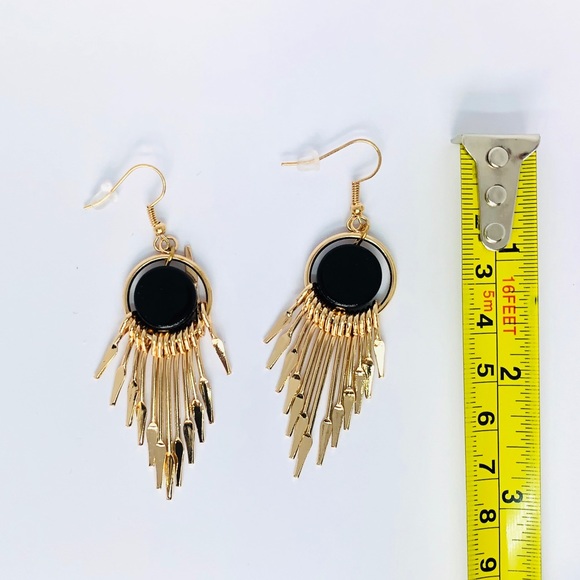 New! Gold Fringes Dangle Earrings - Picture 2 of 2
